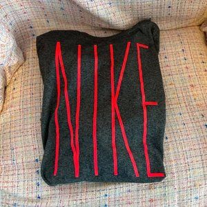 Nike Gray Tee Pink Logo Dri-Fit Large